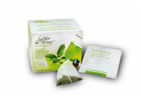 GREEN TEA & MINT LEAVES IN PYRAMID BAGS